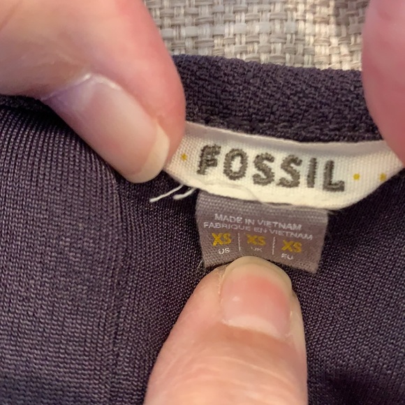 Fossil ~ Pleated Drop Waist Dress in Eggplant - Picture 14 of 16